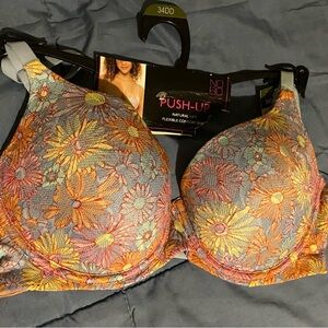 NOBO Orange and Gray Full Coverage Bra with Underwire